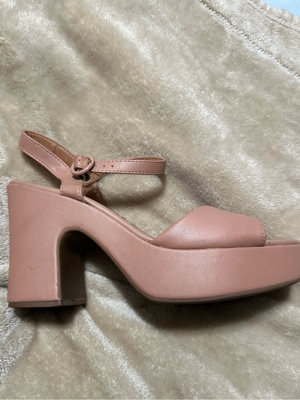 Women's Platform Block Heel Sandals - Blush Pink size 37